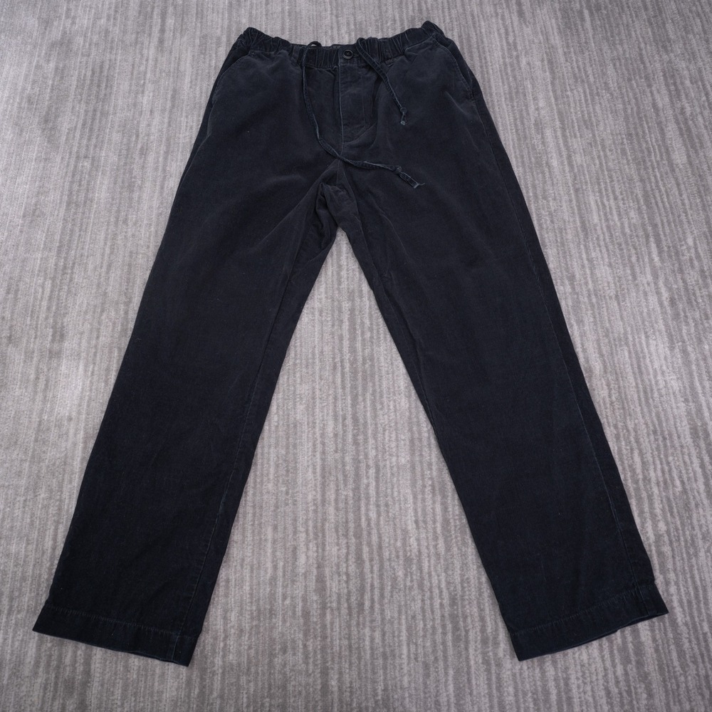 Obey Corduroy Pants Mens Medium Black Excellent Drawstring Elastic Trousers